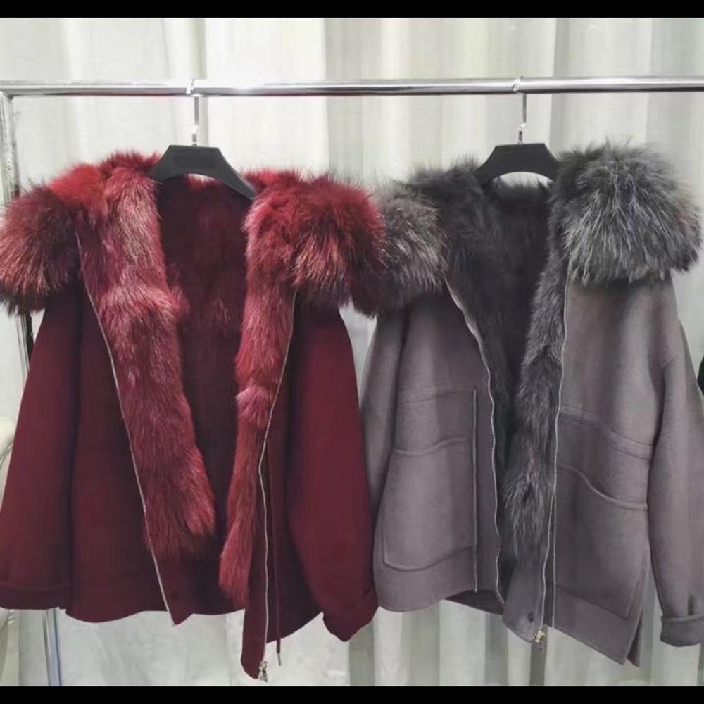 Premium Wool and Fox Fur Coat